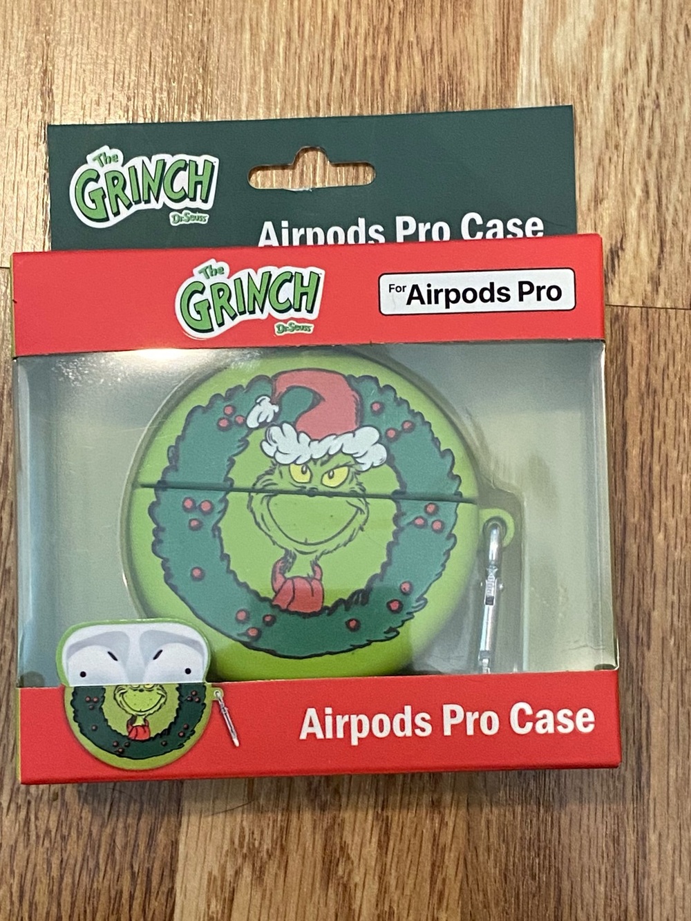 Source Unknown Green Grinch AirPods Pro Case with Red Accent